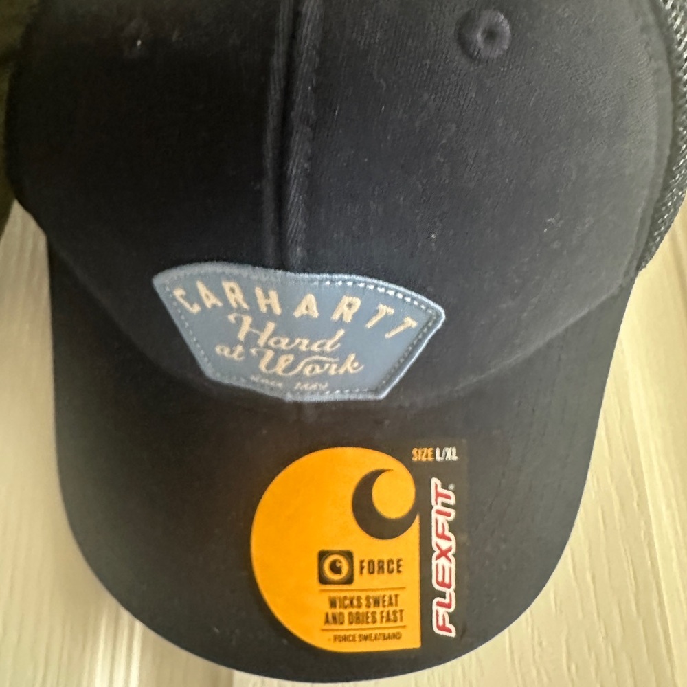 Carhartt Navy Flexfit Cap with Blue Patch